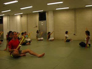 Realizando ejercicios de tonificación